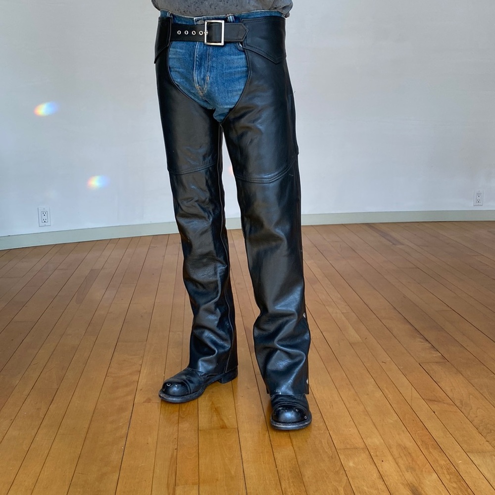 Unisex Leather Chaps from Walter Dyer Leather in Framingham, MA, size M/L